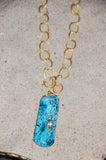 African turquoise scale with grand polki diamond necklace