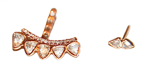 Double rose cut diamond stud sold separately