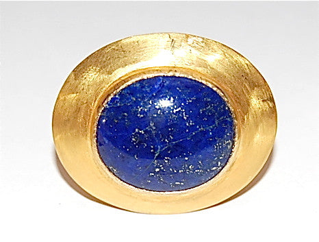 Moon oval blue lapis ring