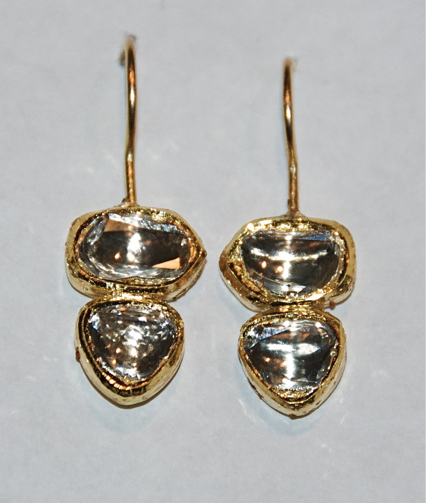 Grand double polki diamond drop earring