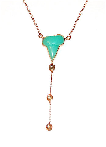 Cyrophase tooth with 3 polki diamond necklace