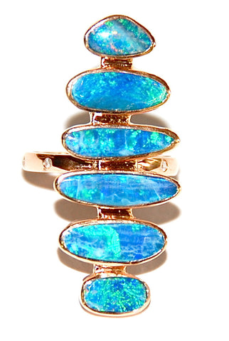 Light blue opal scale ring