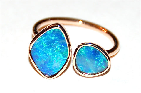 Plain double Opal Ring