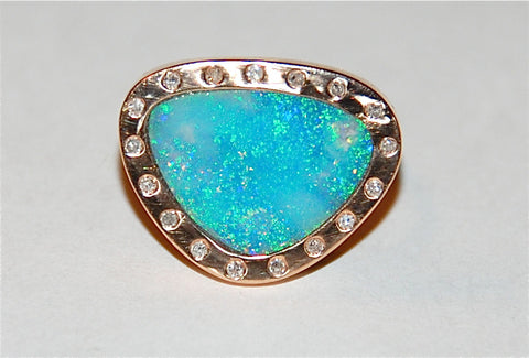 Opal with flush setting ring