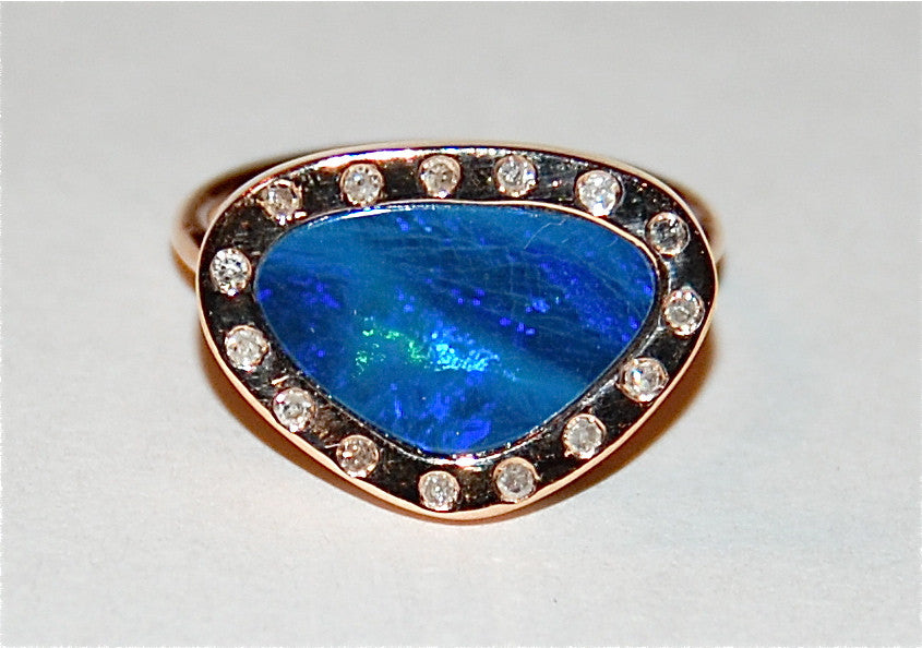 Opal with flush setting Ring