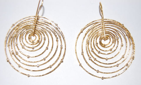Multi-Hoop with diamonds earrings